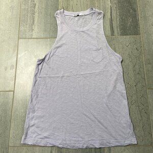Stateside Supima Cotton Slub Jersey Pocket Swing Tank Top Purple Size Medium
